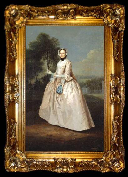 framed  Arthur Devis Portrait of an unknown Lady, ta009-2